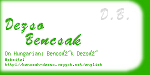 dezso bencsak business card